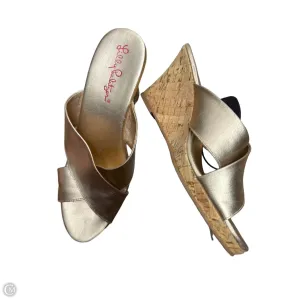 Sandals Designer By Lilly Pulitzer In Gold, Size: 6.5