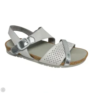Sandals Flats By Earth In Silver & White, Size: 9