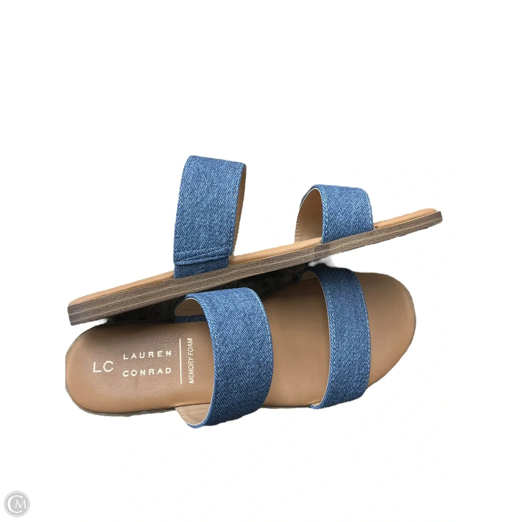 Sandals Flats By Lc Lauren Conrad In Blue & Tan, Size: 6.5