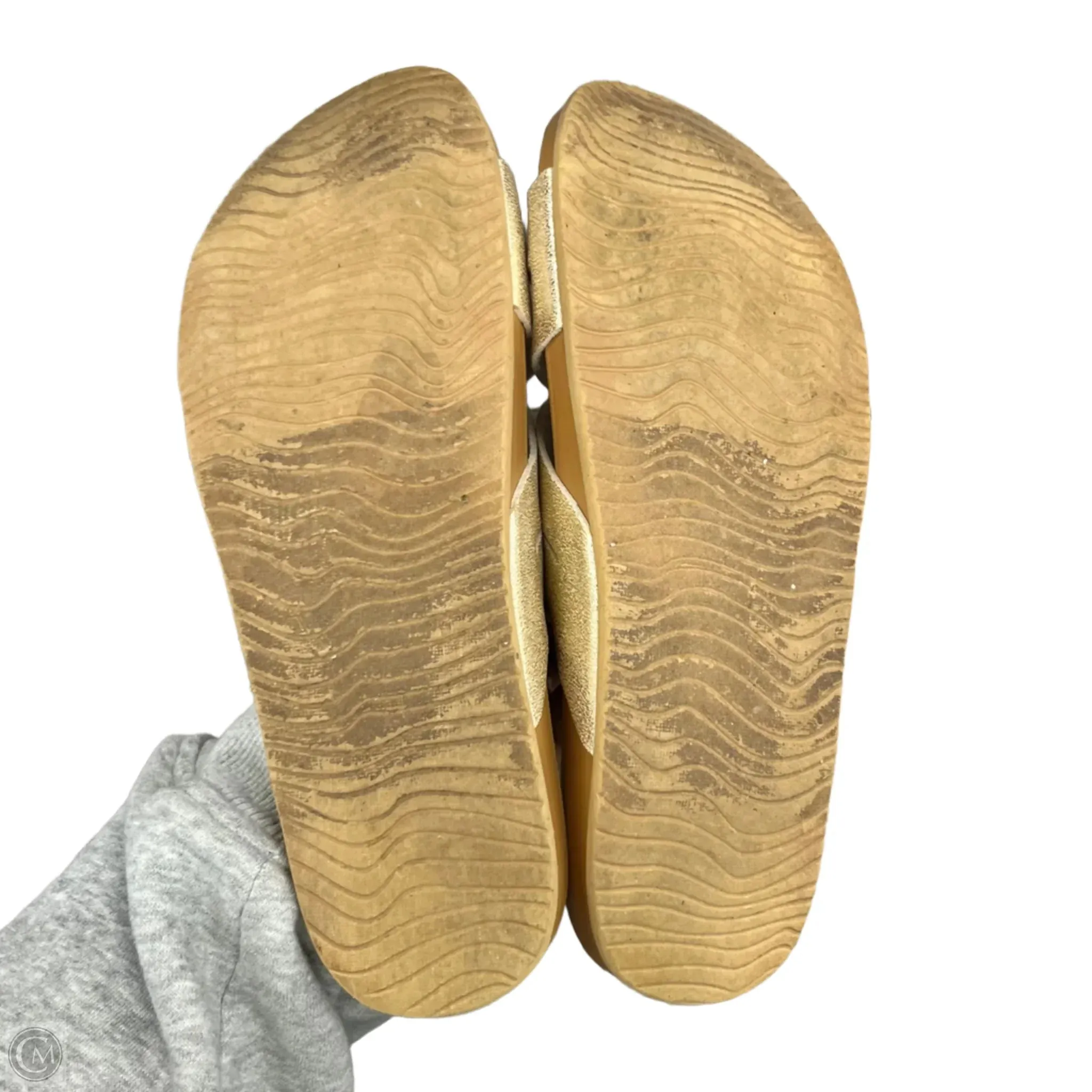 Sandals Flats By Reef In Gold, Size: 6