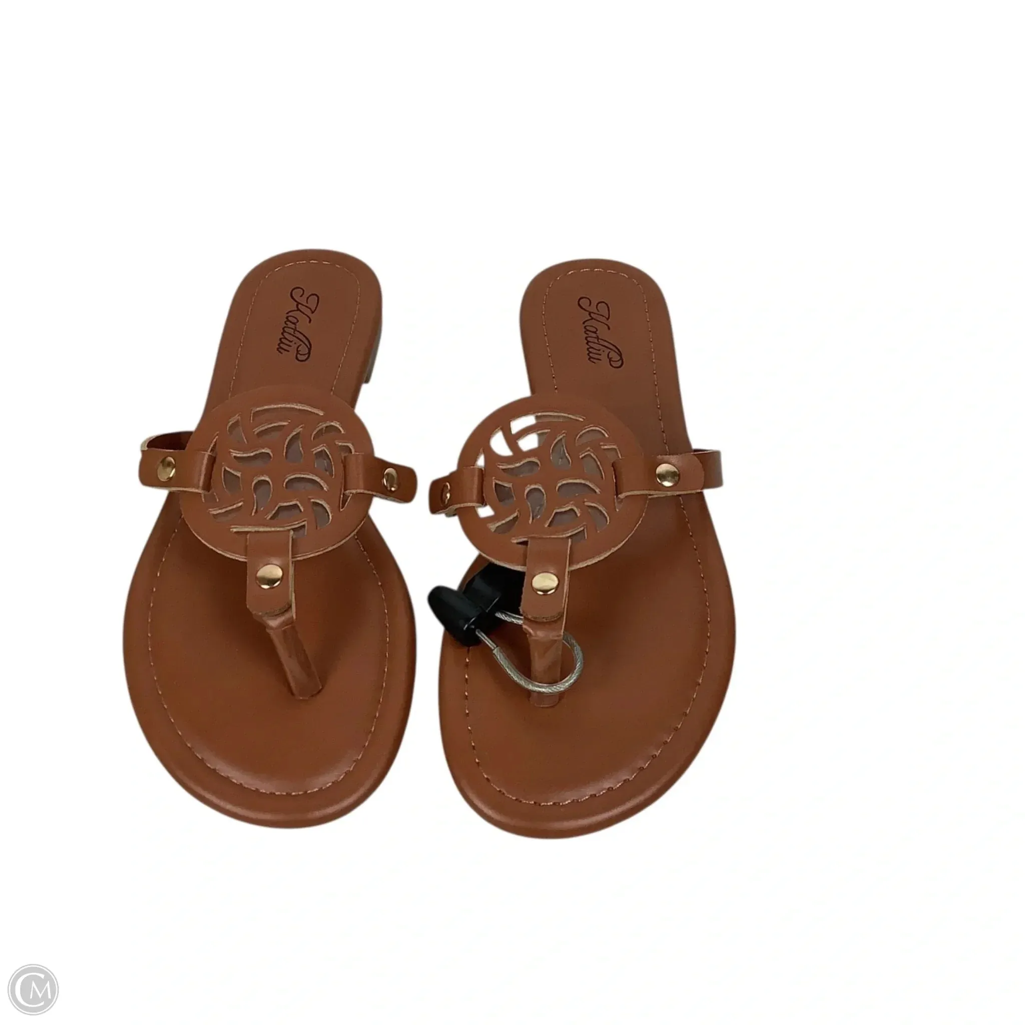 Sandals Flip Flops By Clothes Mentor In Brown, Size: 5.5