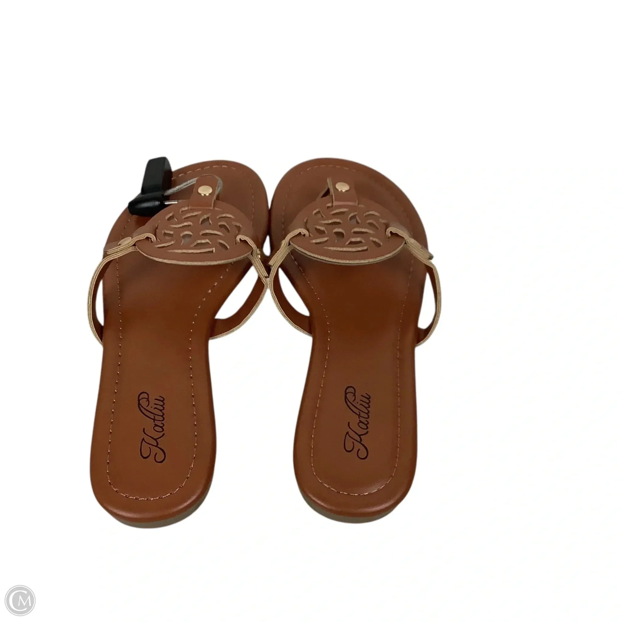 Sandals Flip Flops By Clothes Mentor In Brown, Size: 5.5