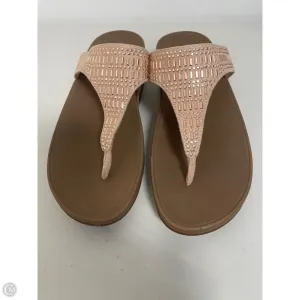 Sandals Flip Flops By Fitflop In Rose Gold, Size: 8