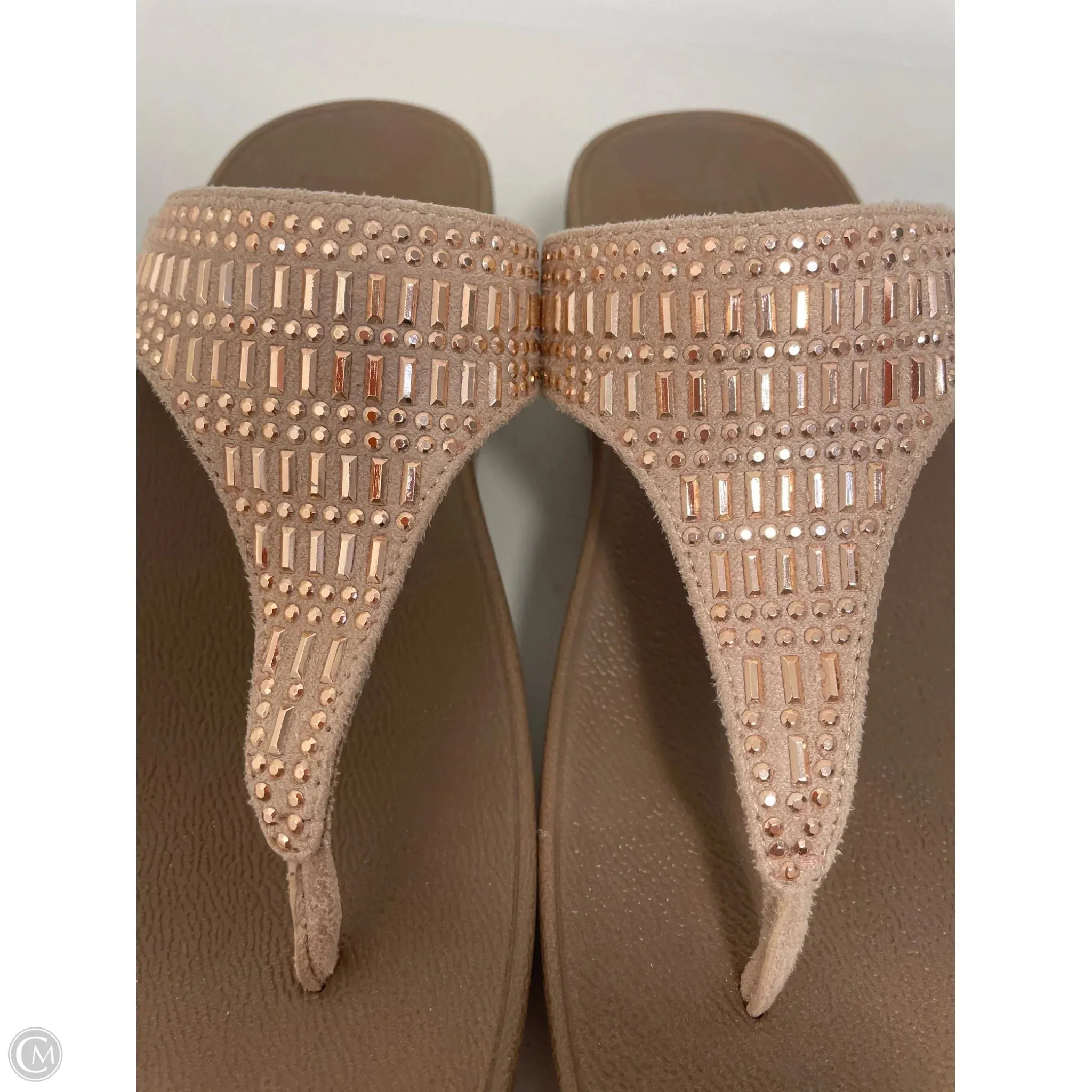 Sandals Flip Flops By Fitflop In Rose Gold, Size: 8
