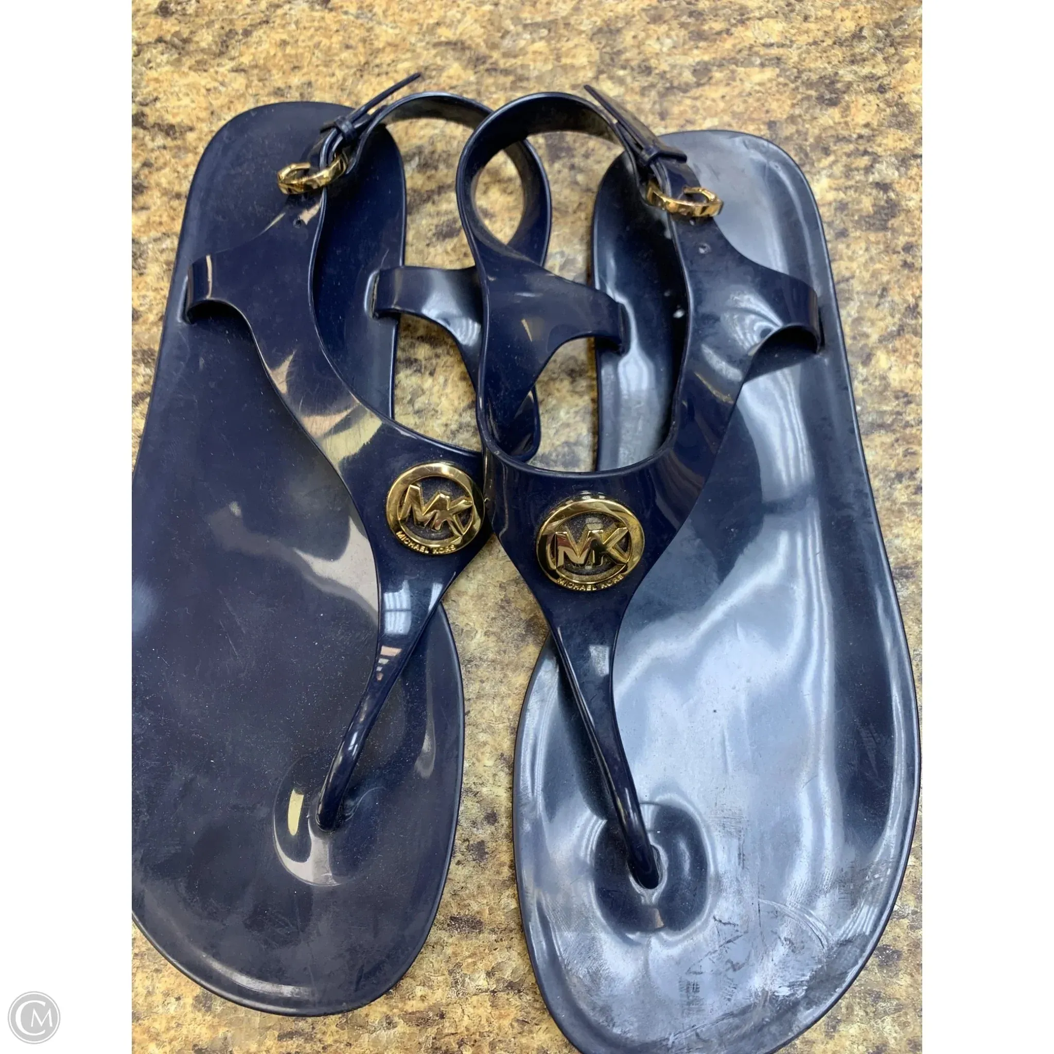 Sandals Flip Flops By Michael By Michael Kors In Navy, Size: 8