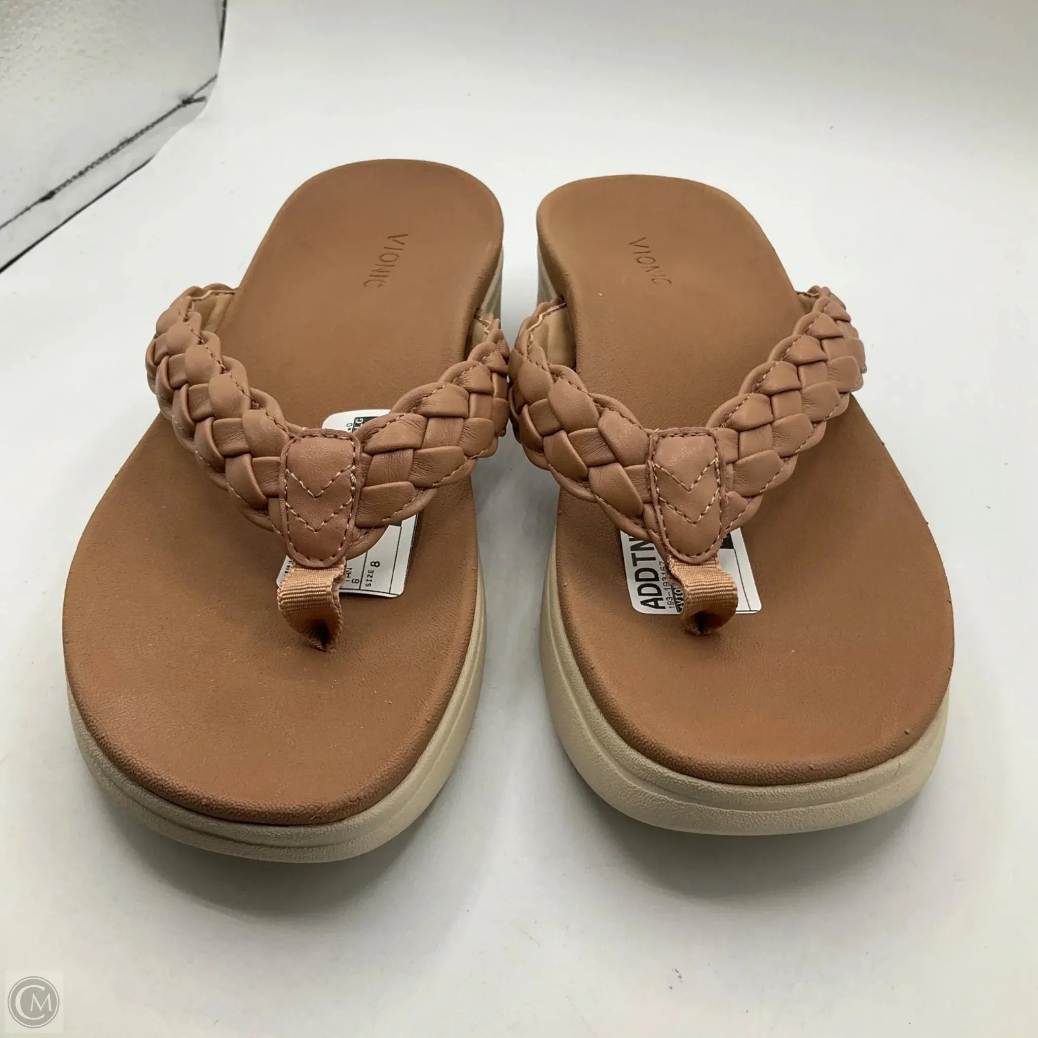 Sandals Flip Flops By Vionic In Tan, Size: 8