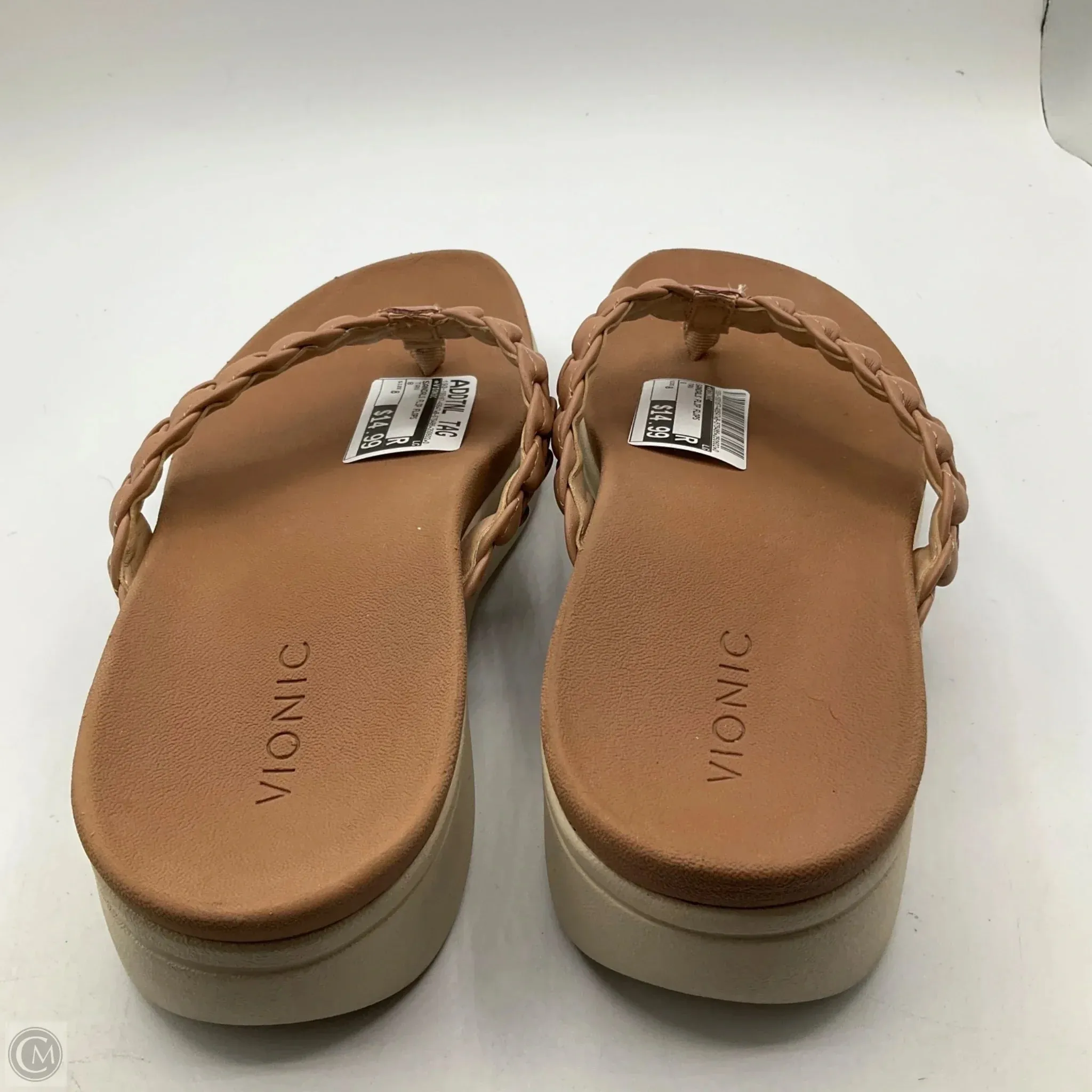 Sandals Flip Flops By Vionic In Tan, Size: 8