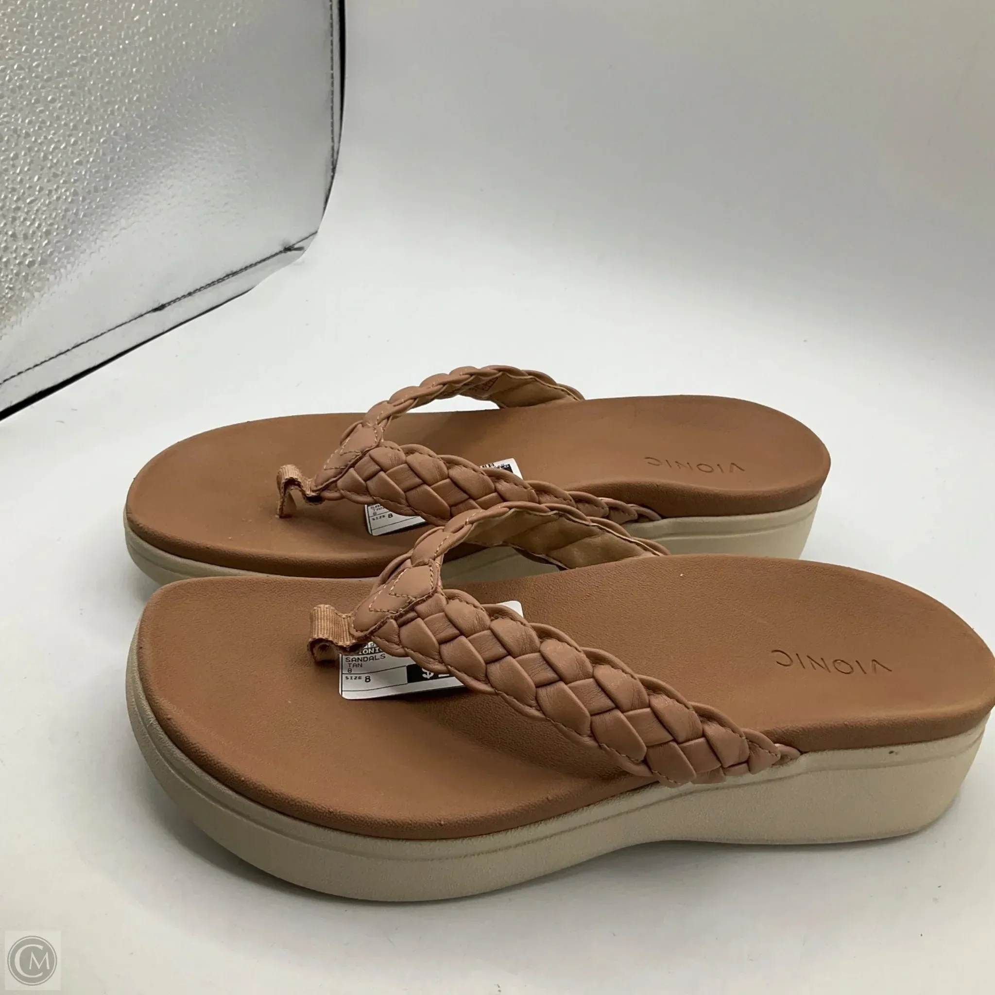 Sandals Flip Flops By Vionic In Tan, Size: 8