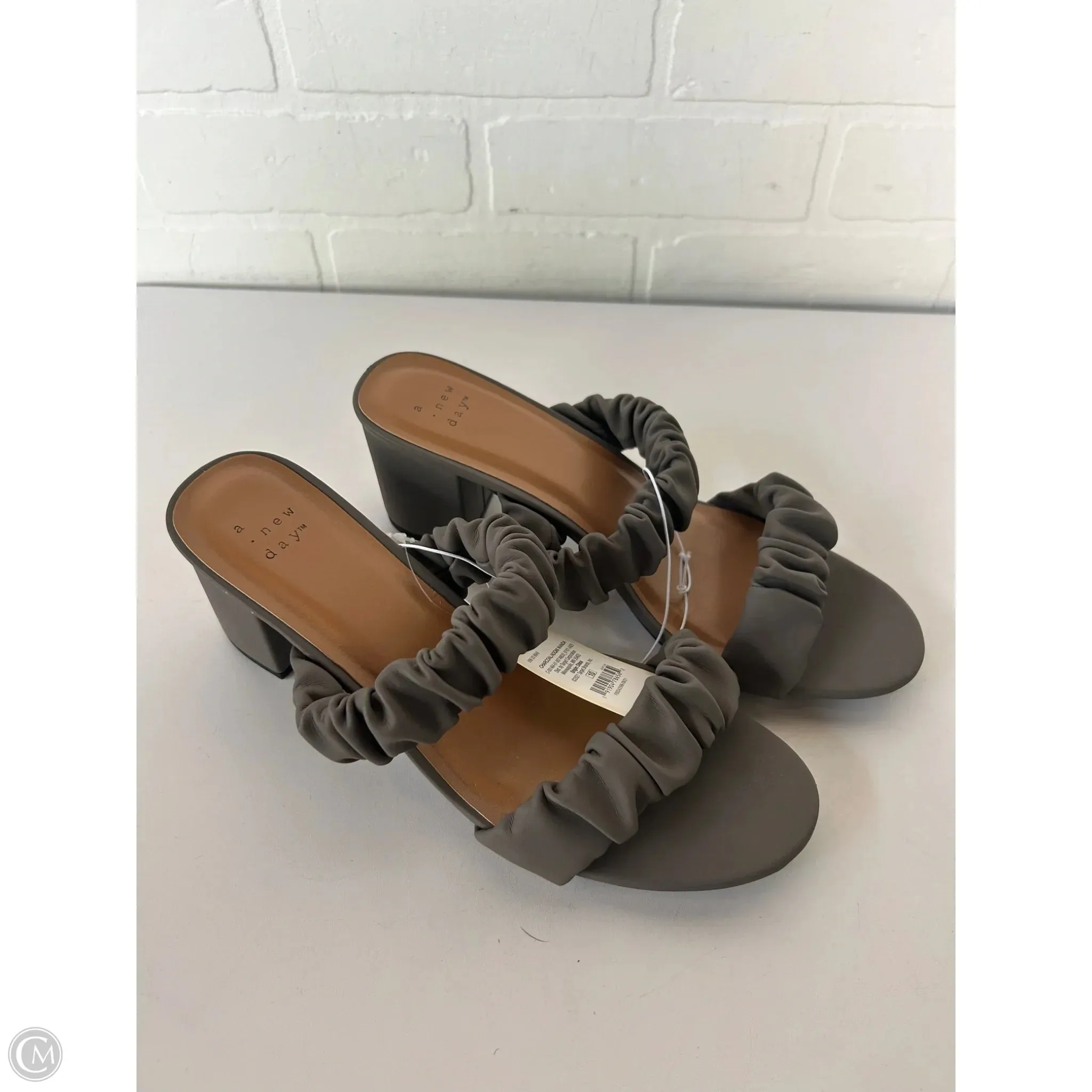 Sandals Heels Block By A New Day In Grey, Size: 10
