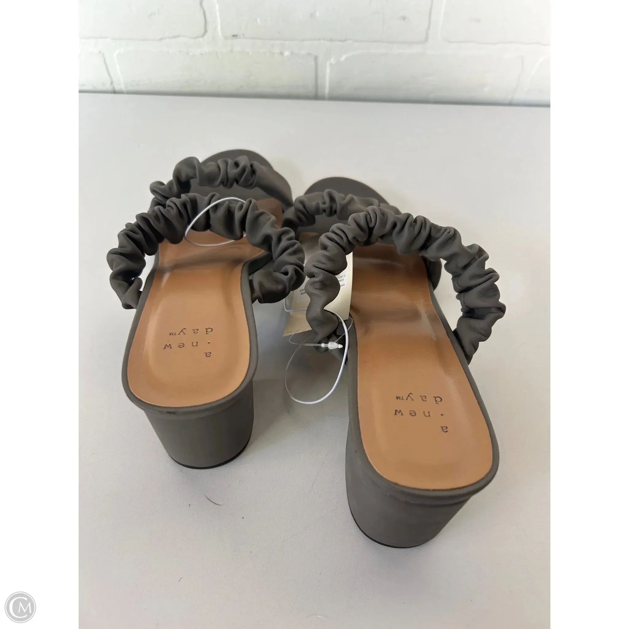 Sandals Heels Block By A New Day In Grey, Size: 10