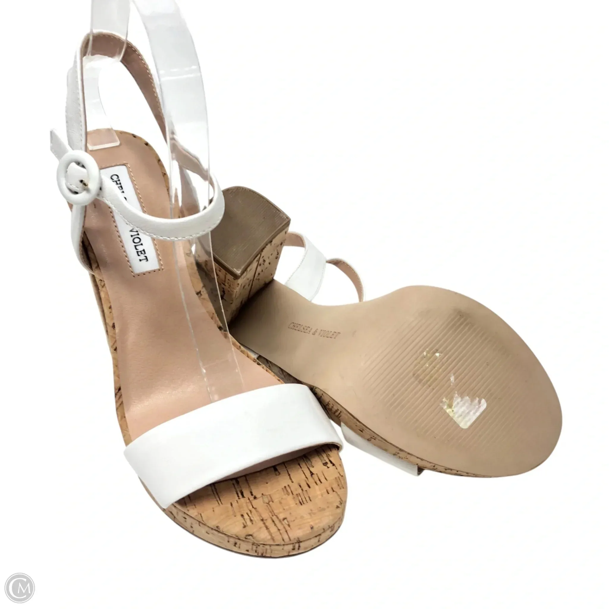 Sandals Heels Block By Chelsea And Violet In White, Size: 8