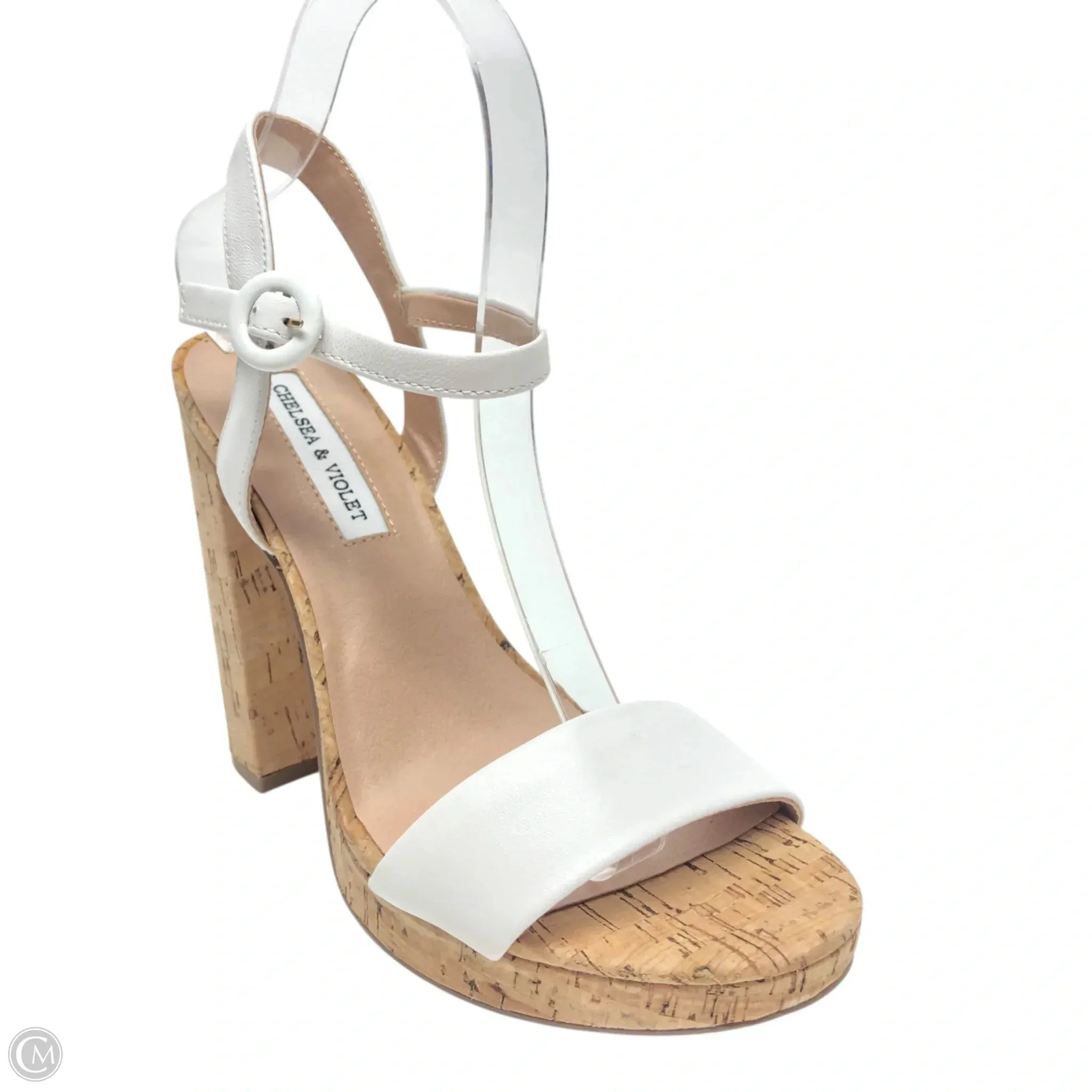 Sandals Heels Block By Chelsea And Violet In White, Size: 8