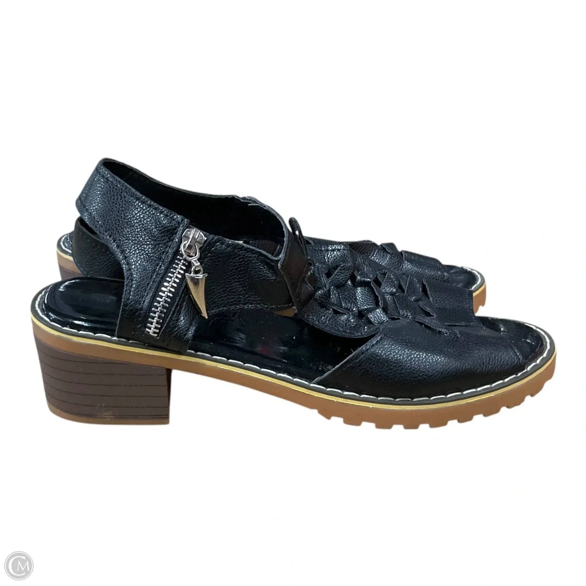 Sandals Heels Block By Cme In Black, Size: 10