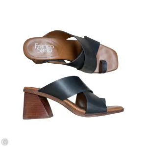 Sandals Heels Block By Franco Sarto In Black & Brown, Size: 6.5
