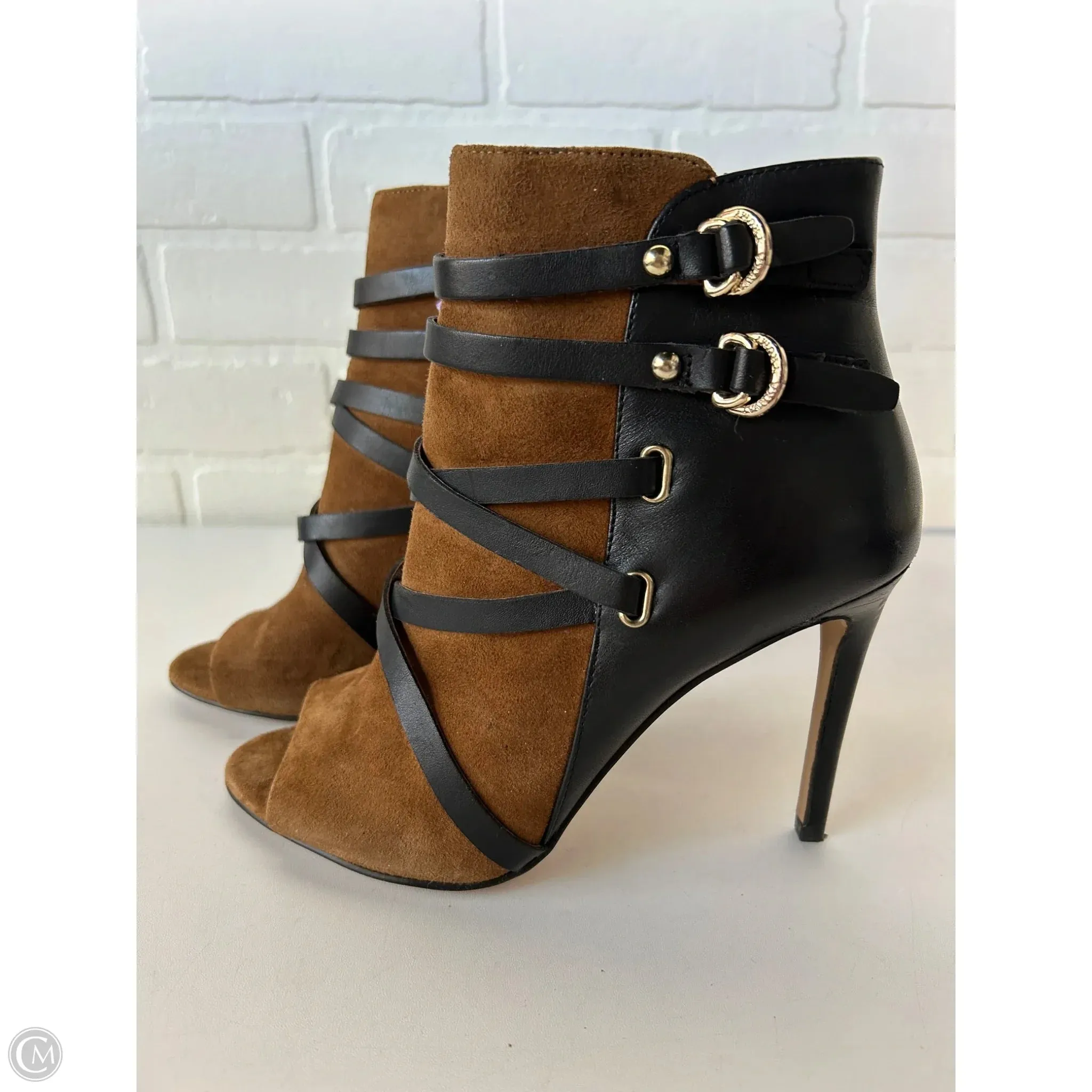 Sandals Heels Block By Ivanka Trump In Black & Brown, Size: 6