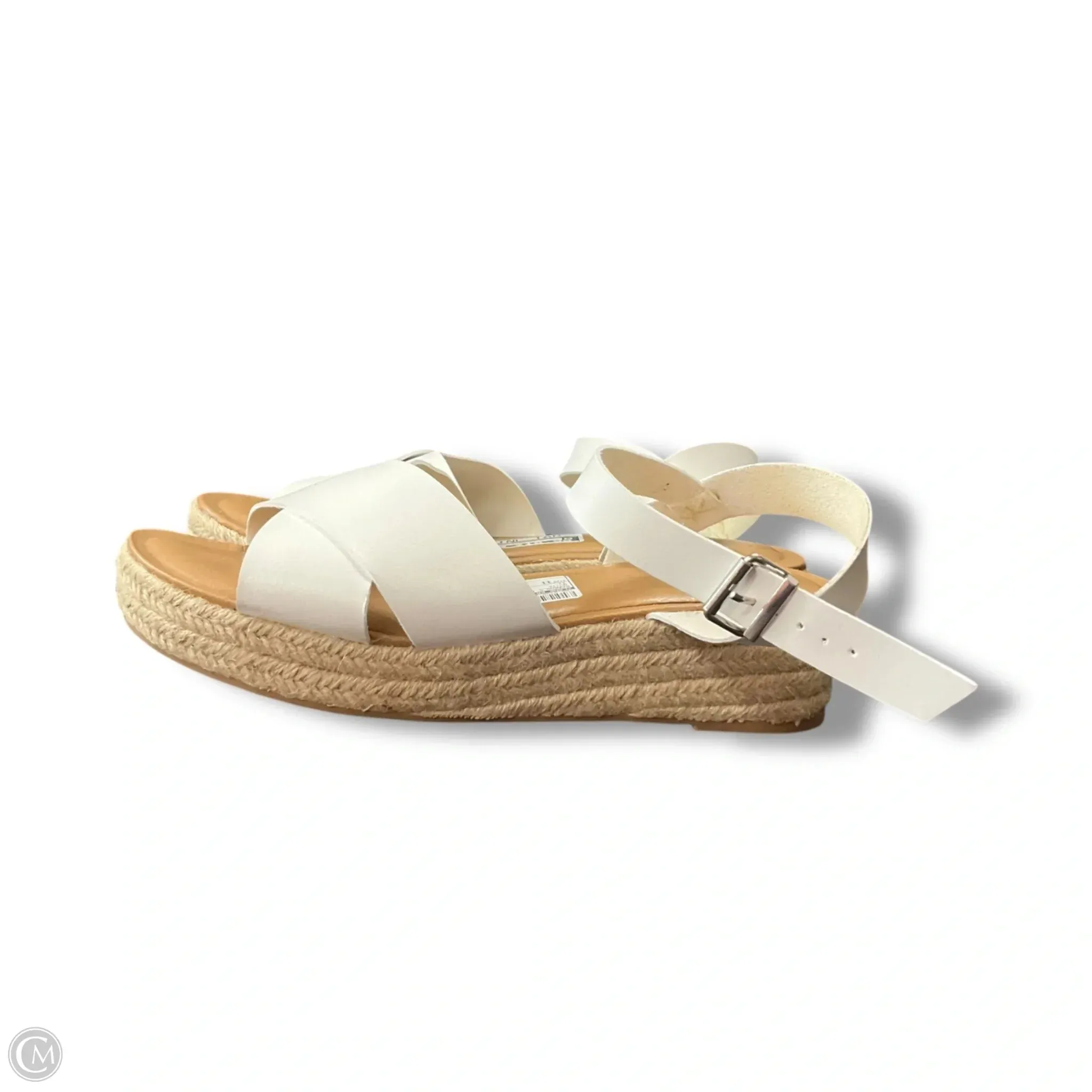 Sandals Heels Block By Lane Bryant In White, Size: 11