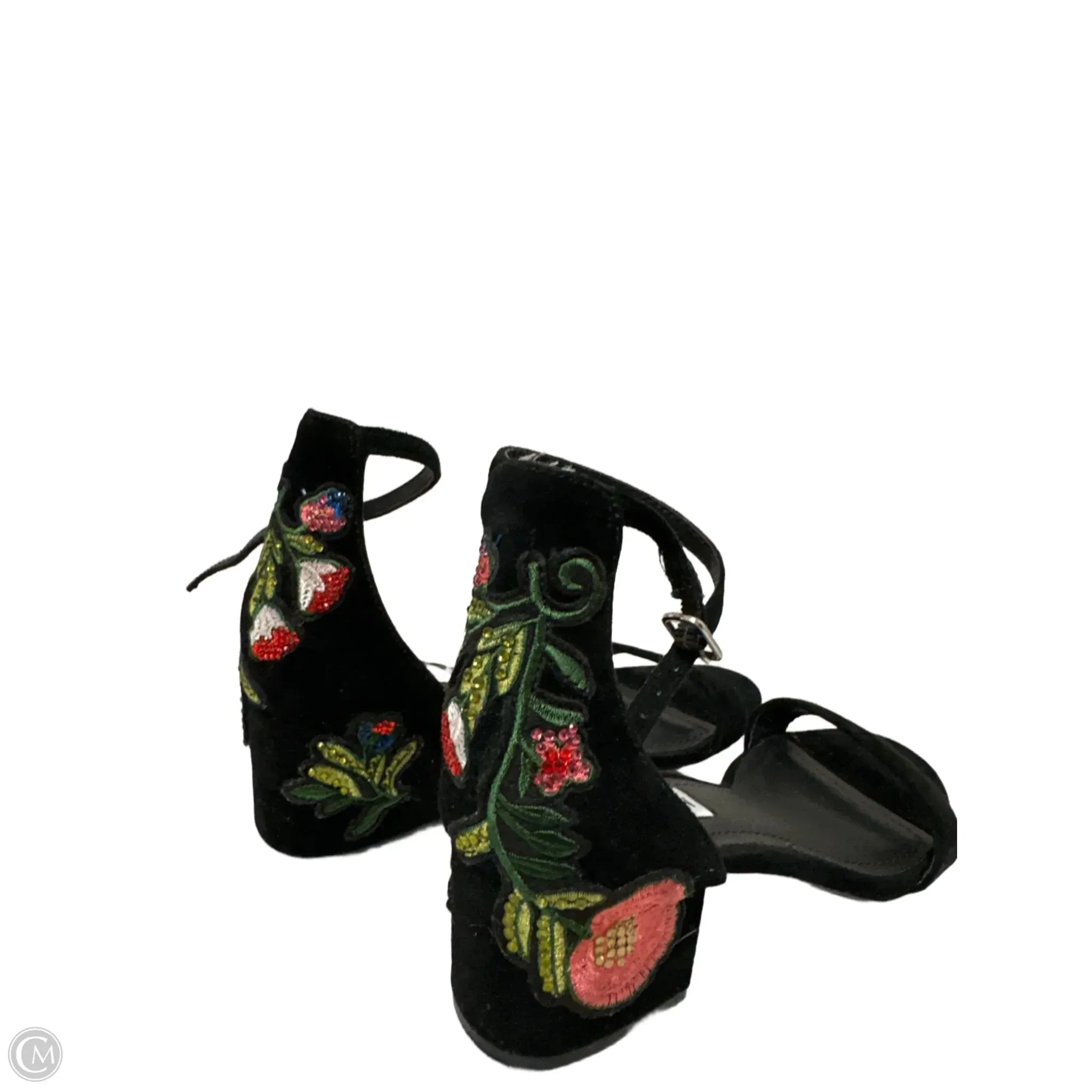 Sandals Heels Block By Steve Madden In Black, Size: 9
