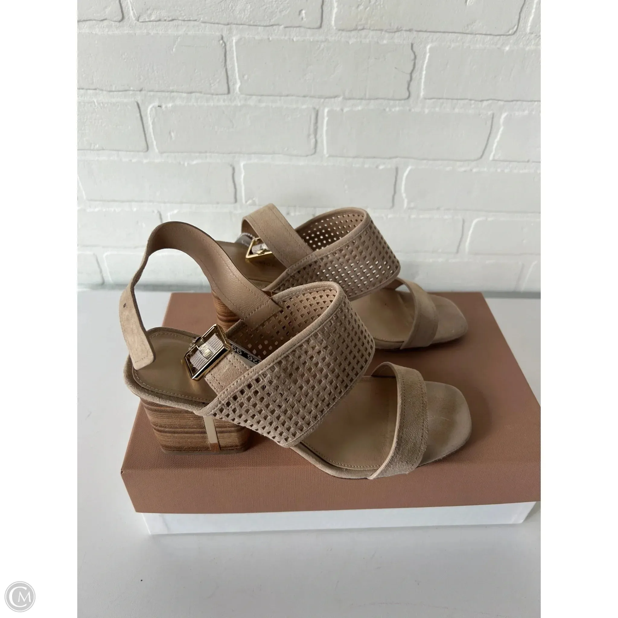 Sandals Heels Block By Via Spiga In Tan, Size: 9