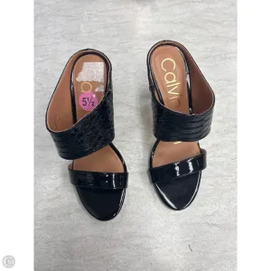 Sandals Heels Stiletto By Calvin Klein In Black, Size: 5.5