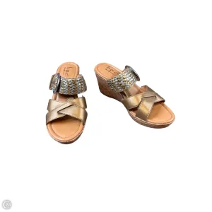 Sandals Heels Wedge By Boc In Tan, Size: 7