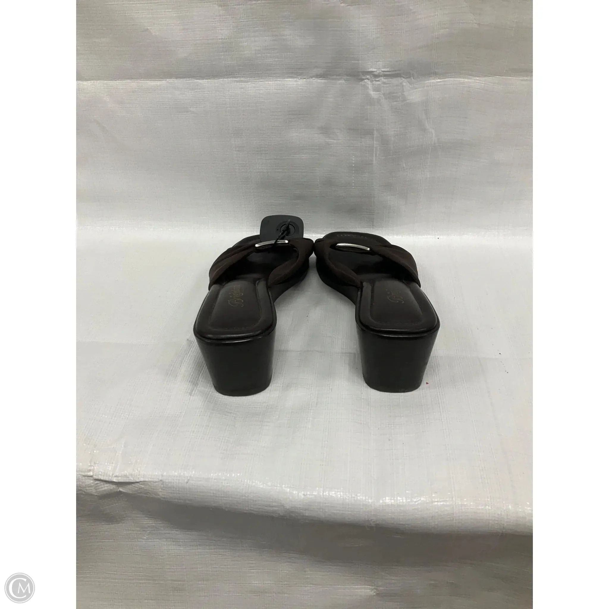 Sandals Heels Wedge By Brighton In Brown, Size: 9.5