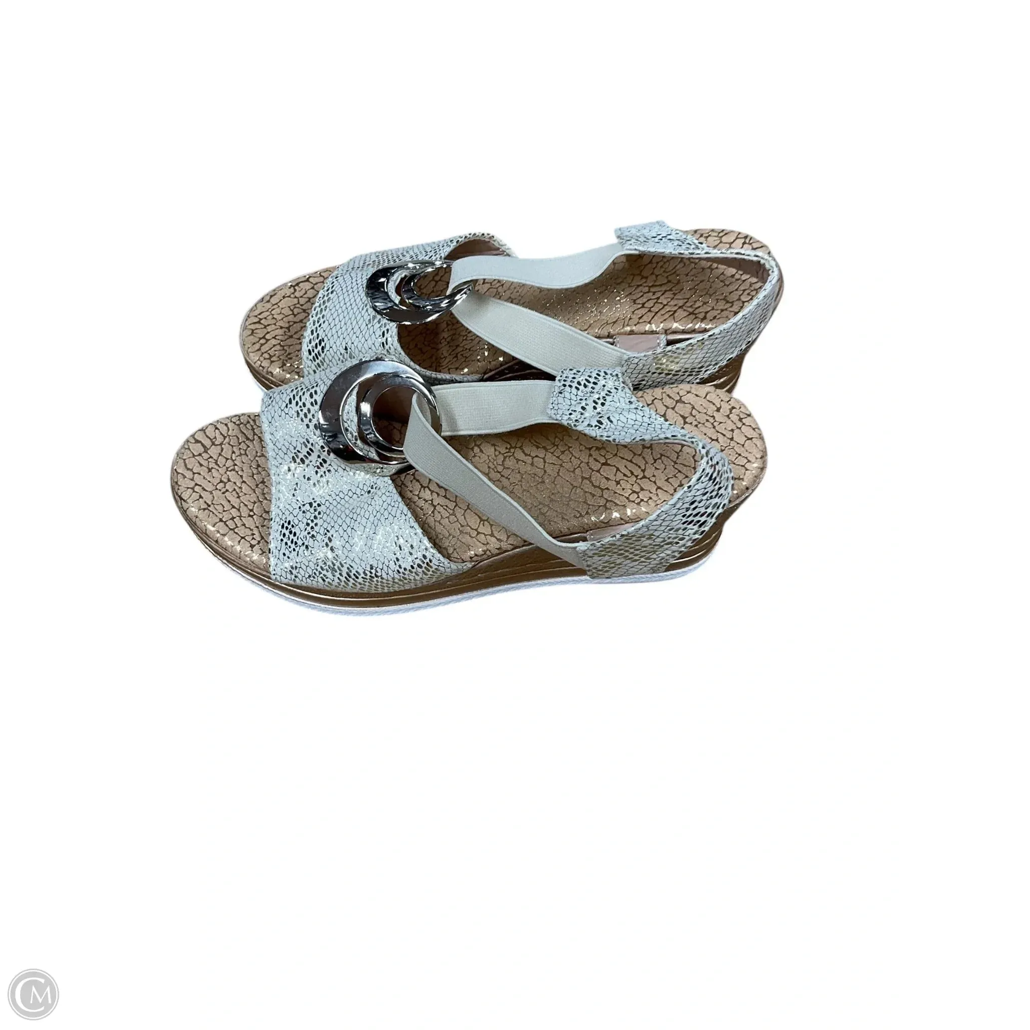 Sandals Heels Wedge By Cme In Gold, Size: 7.5