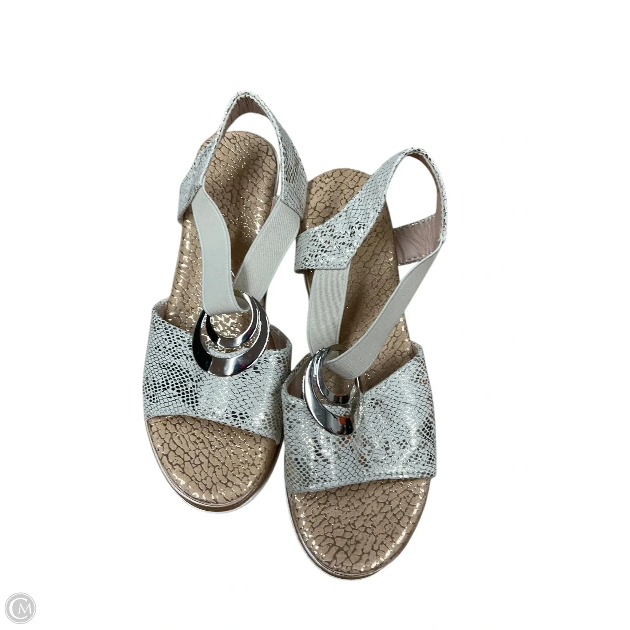 Sandals Heels Wedge By Cme In Gold, Size: 7.5