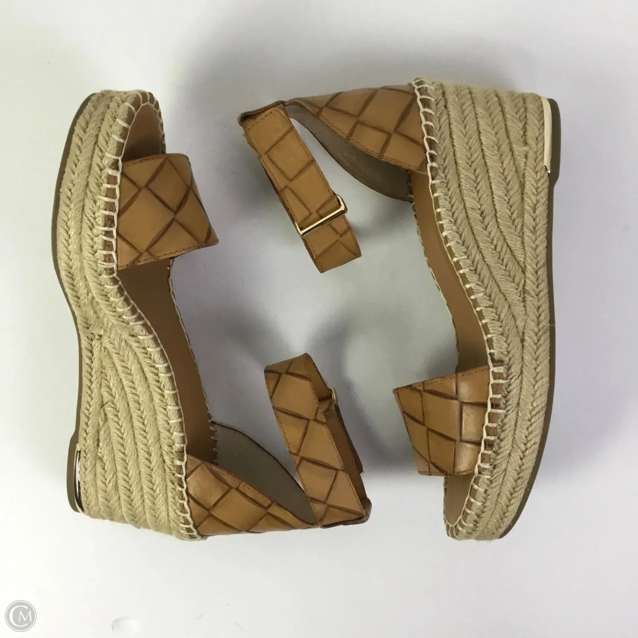 Sandals Heels Wedge By Franco Sarto In Brown, Size: 8.5