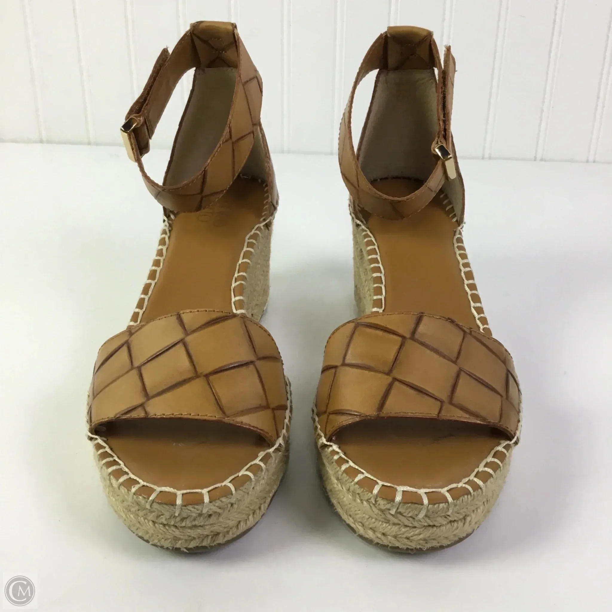 Sandals Heels Wedge By Franco Sarto In Brown, Size: 8.5