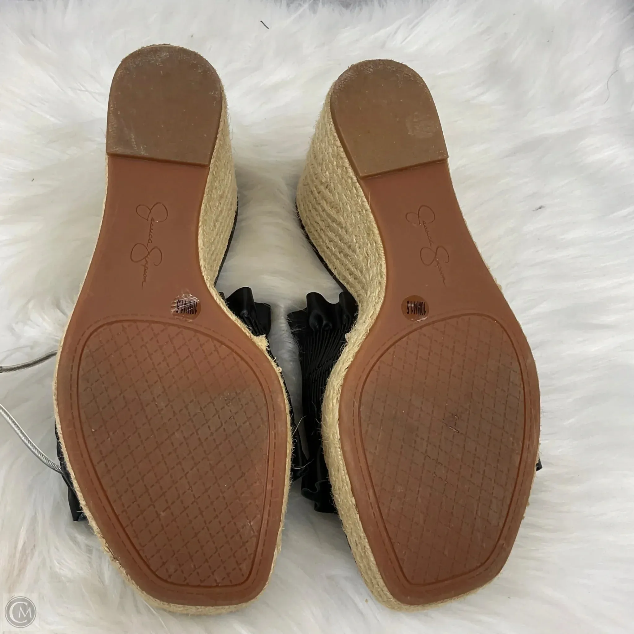 Sandals Heels Wedge By Jessica Simpson In Black, Size: 10