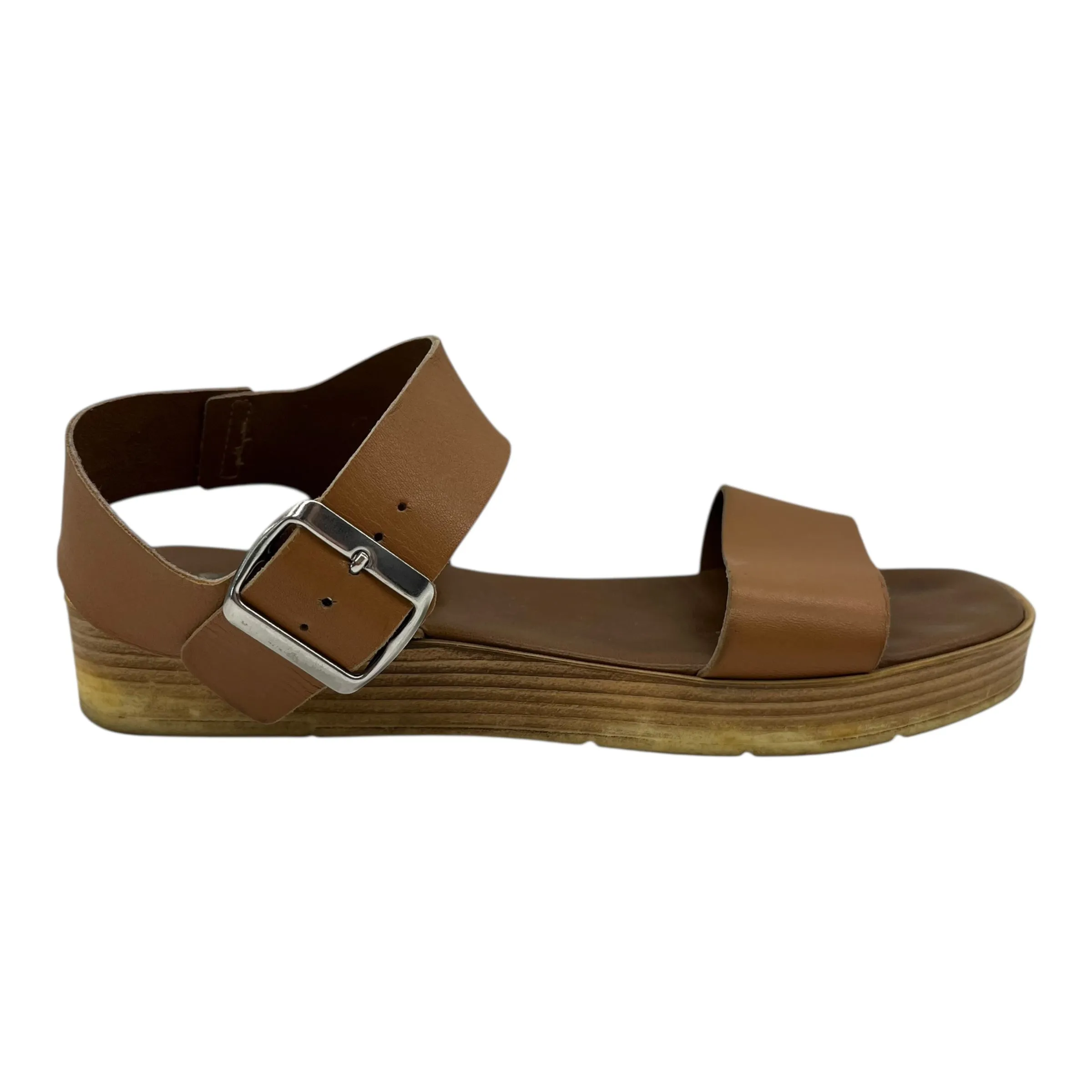 Sandals Heels Wedge By Steve Madden In Tan, Size:8