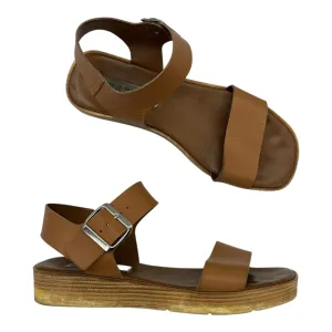 Sandals Heels Wedge By Steve Madden In Tan, Size:8