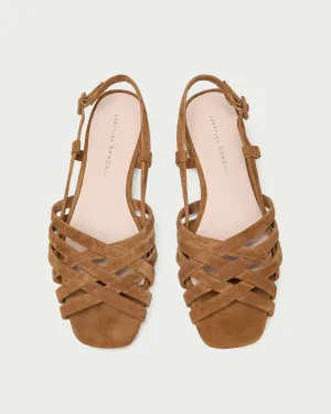 Shelly Cacao Suede Flat Sandal -LOEFFLER RANDALL