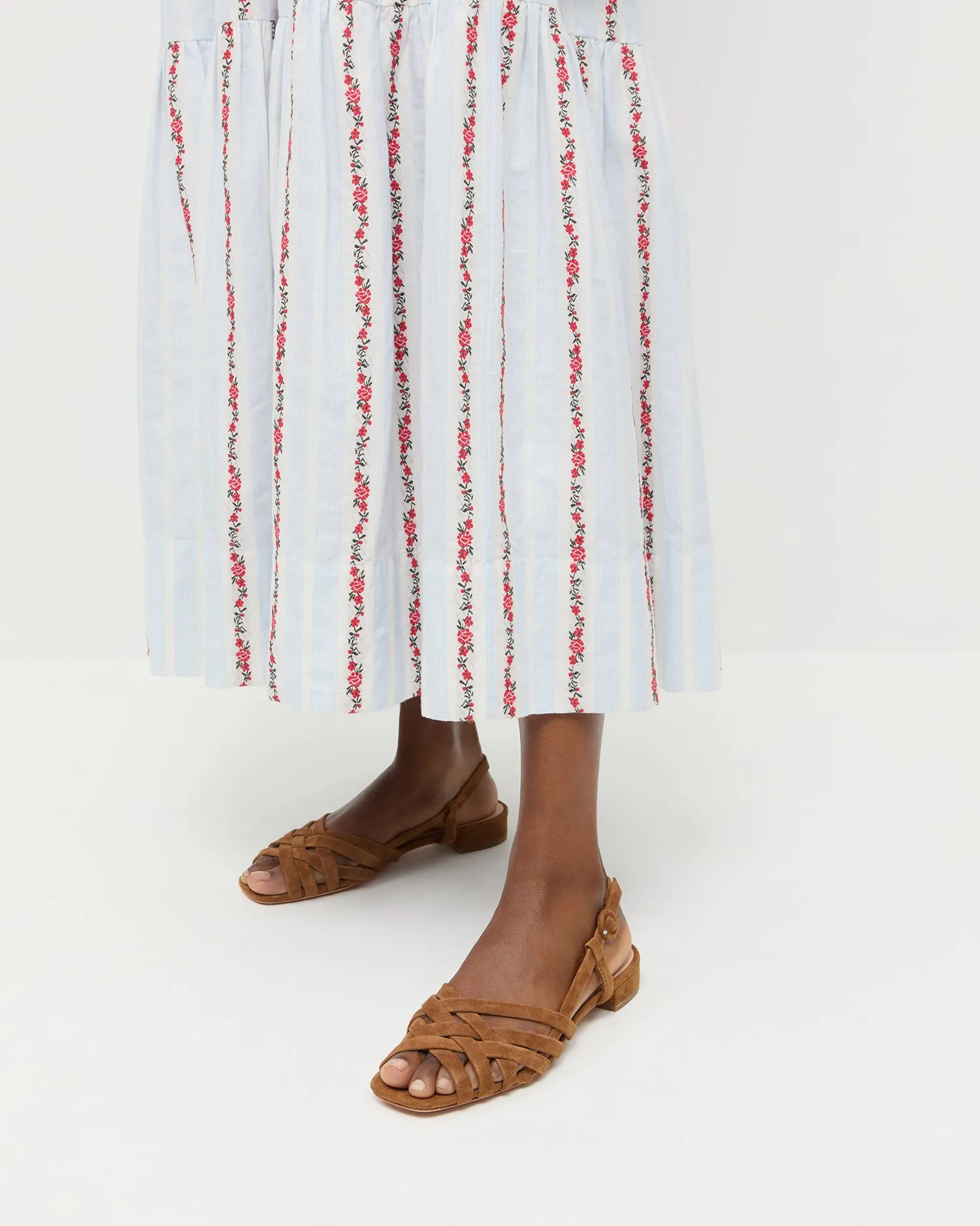 Shelly Cacao Suede Flat Sandal -LOEFFLER RANDALL