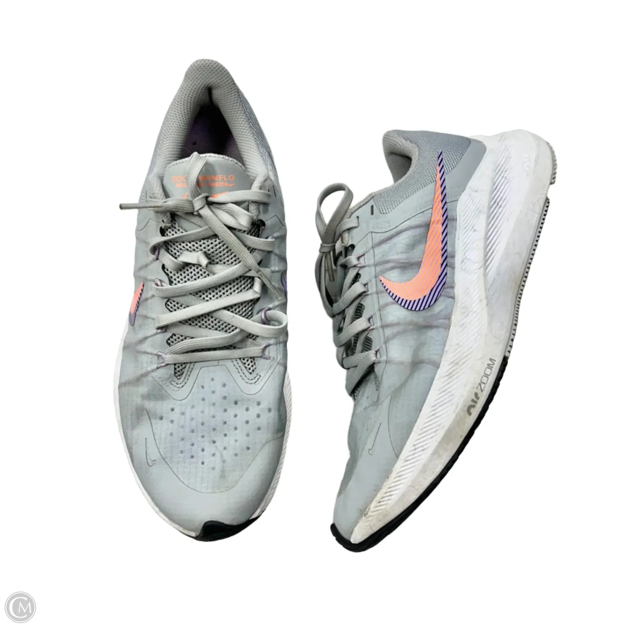 Shoes Athletic By Nike In Grey & Orange, Size: 9