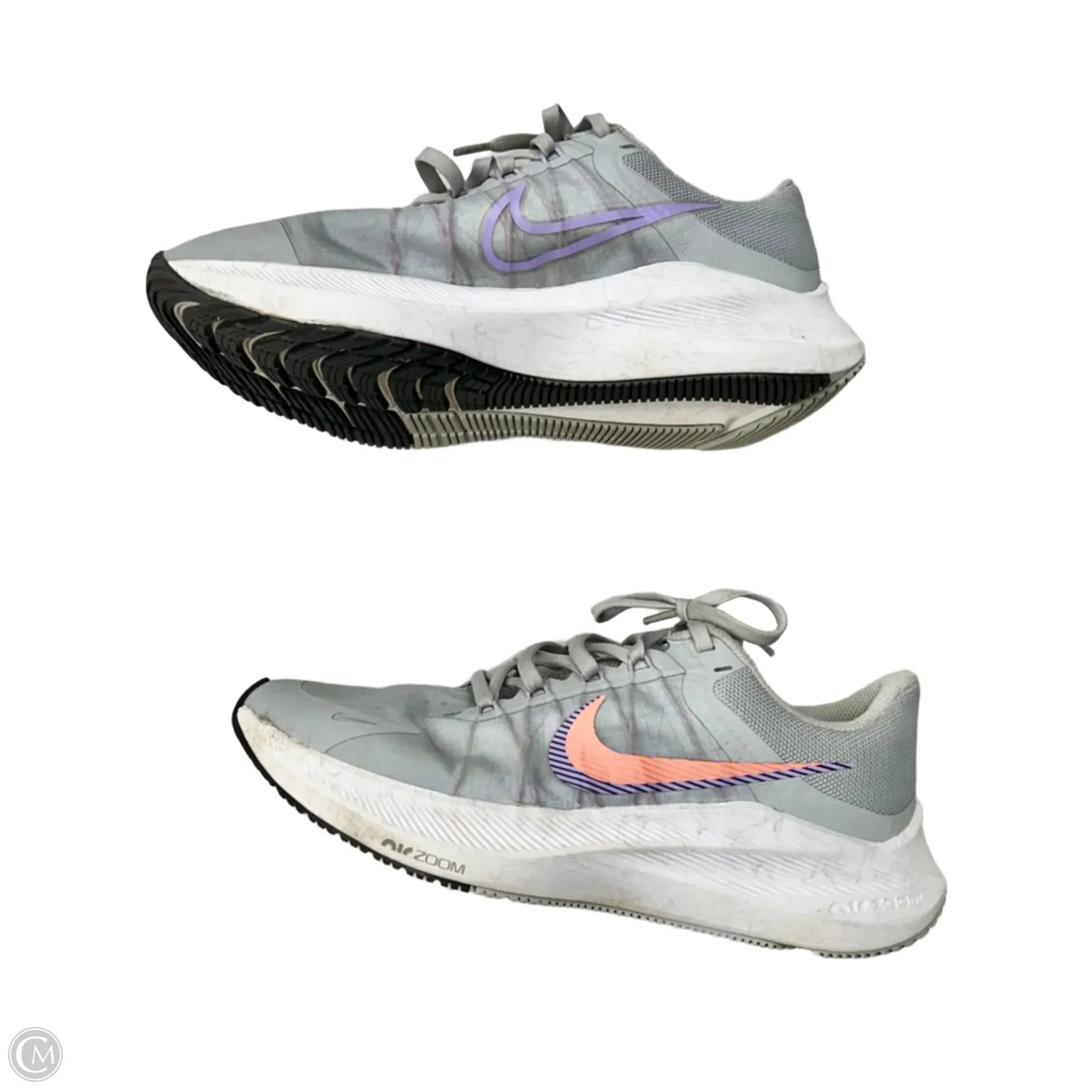 Shoes Athletic By Nike In Grey & Orange, Size: 9