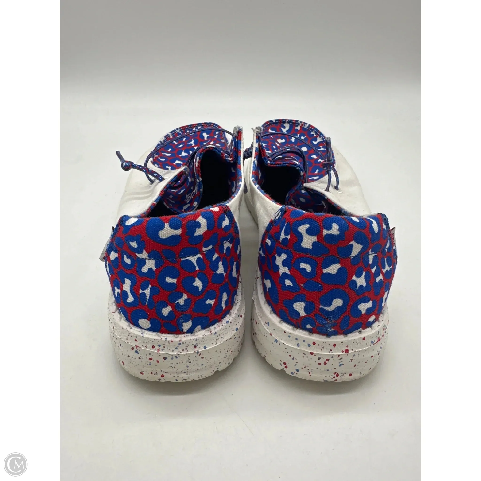 Shoes Flats By Hey Dude In Red & White, Size: 7