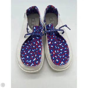 Shoes Flats By Hey Dude In Red & White, Size: 7