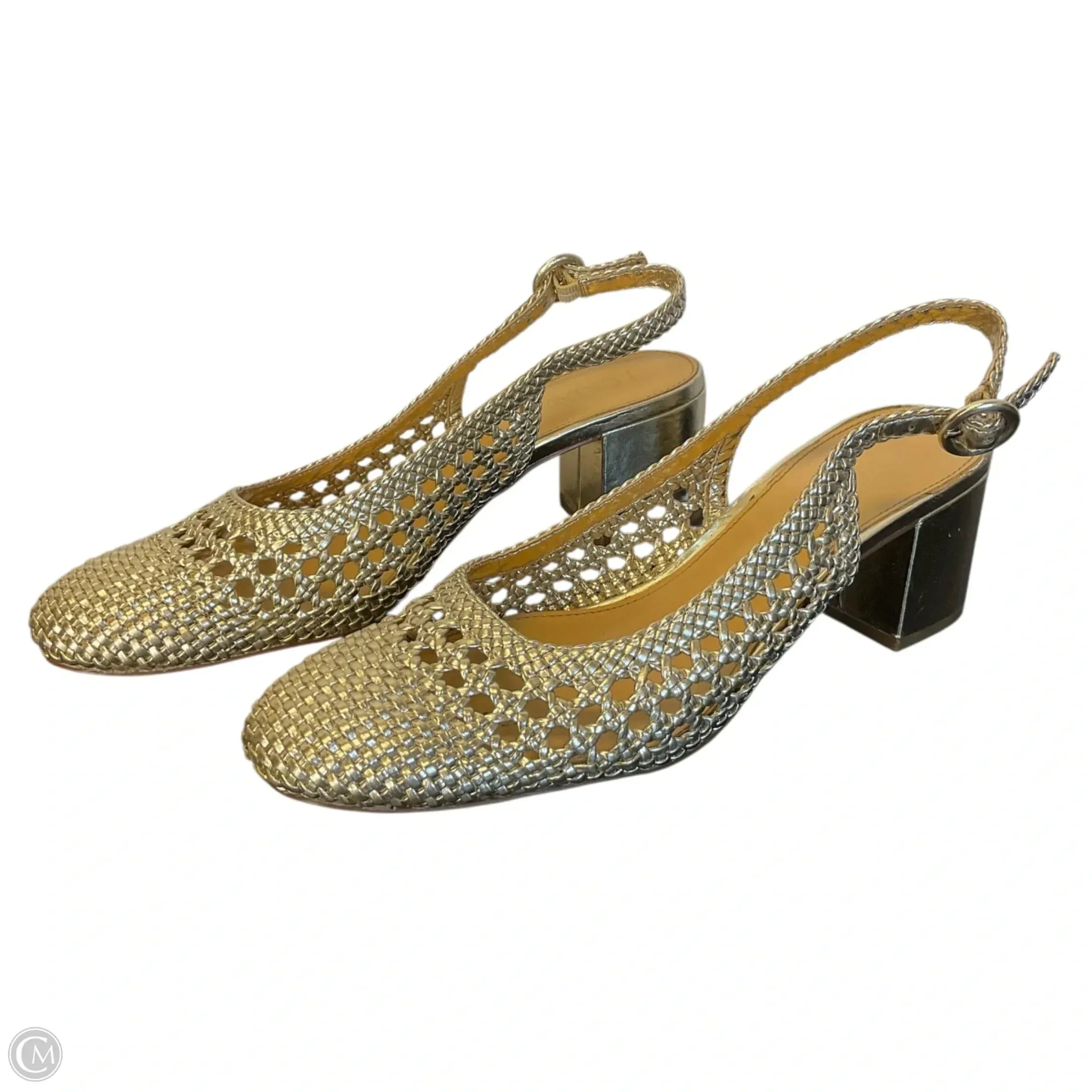 Shoes Heels Block By J. Crew In Gold, Size: 9