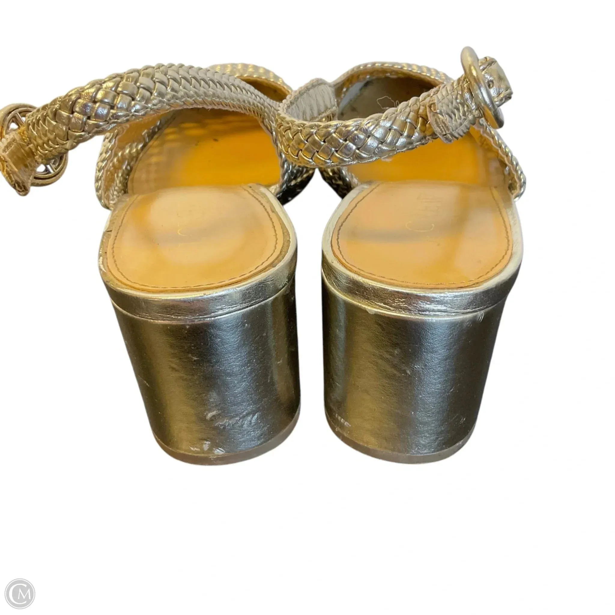 Shoes Heels Block By J. Crew In Gold, Size: 9