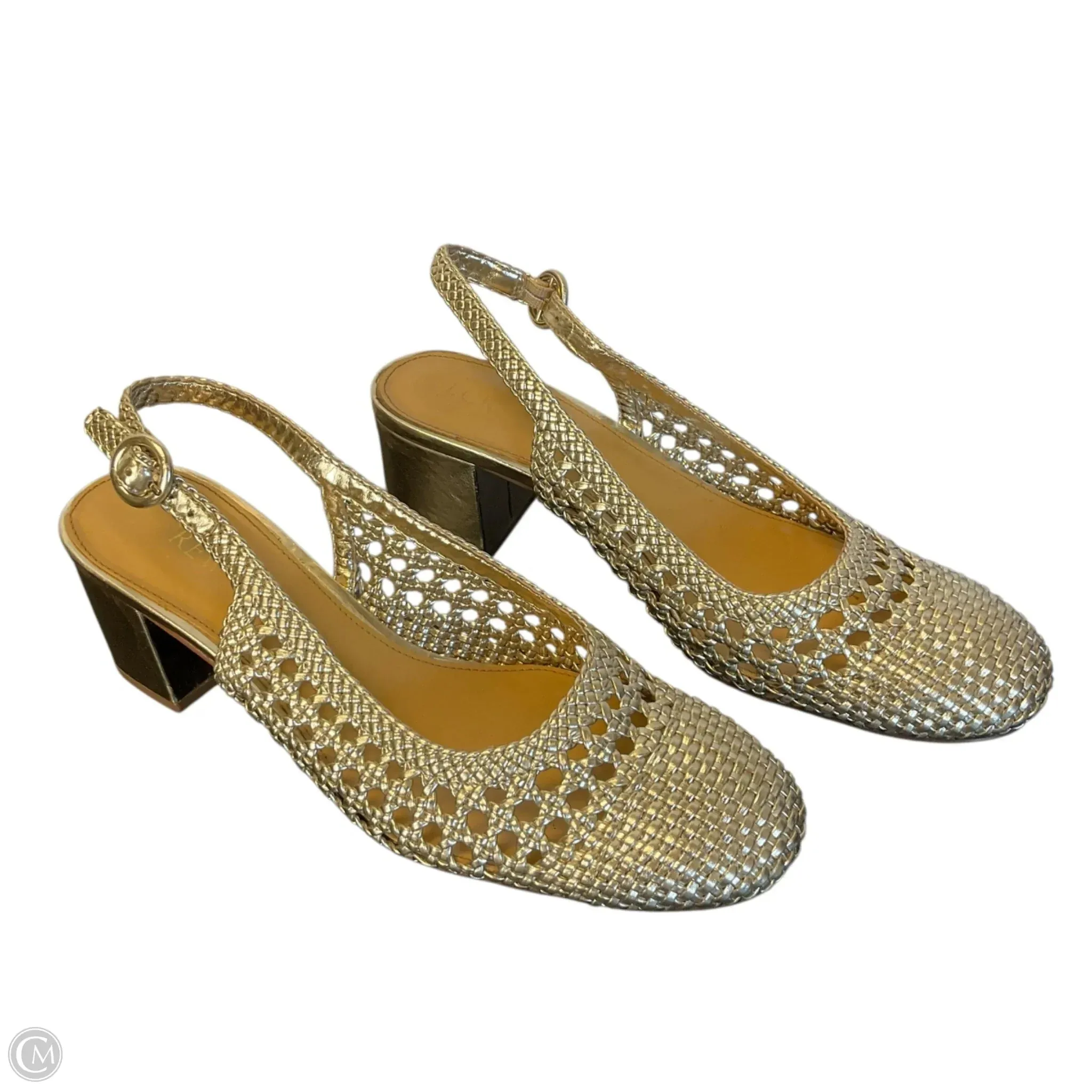 Shoes Heels Block By J. Crew In Gold, Size: 9