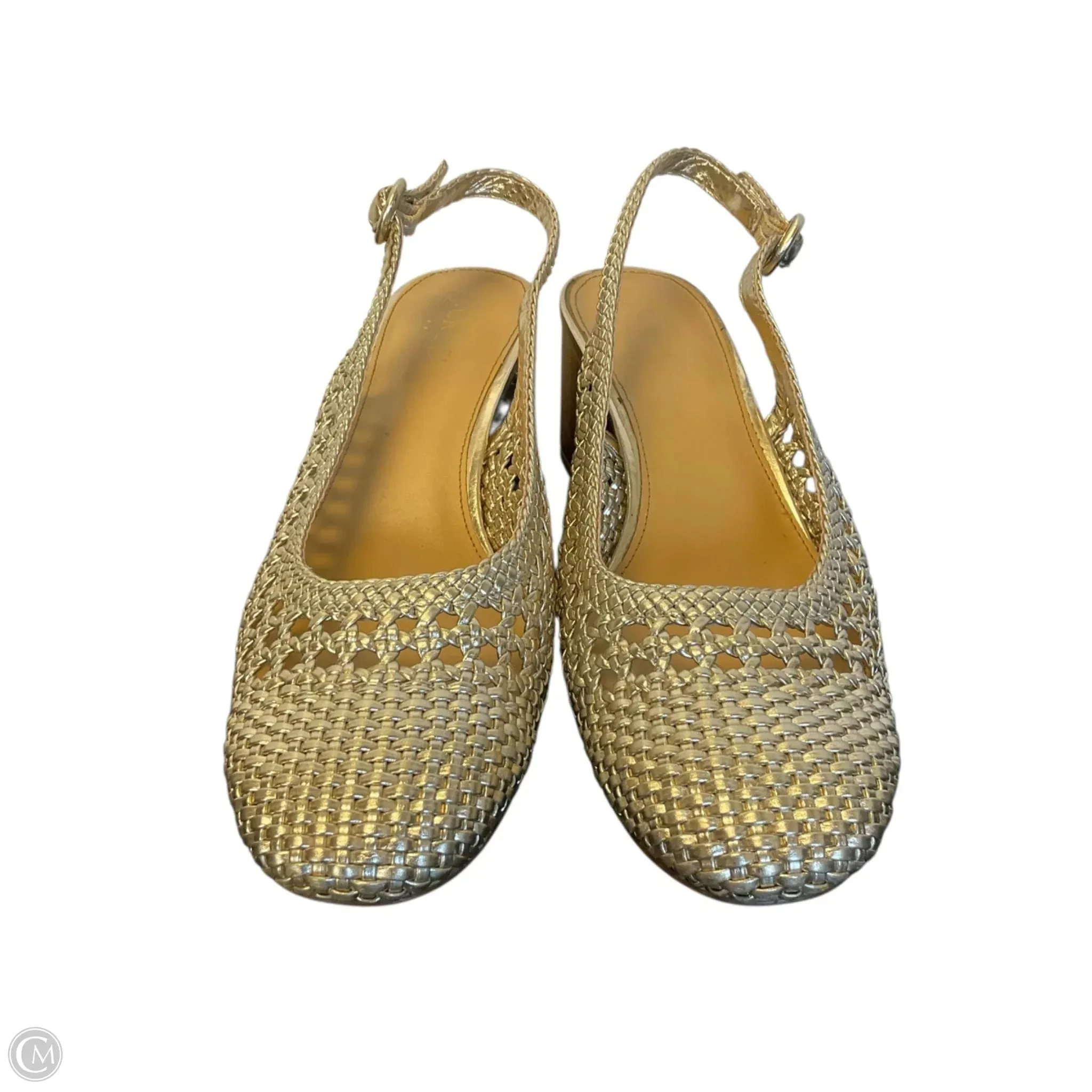 Shoes Heels Block By J. Crew In Gold, Size: 9