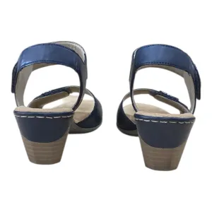 Shoes Heels Block By Riekers In Navy, Size:9
