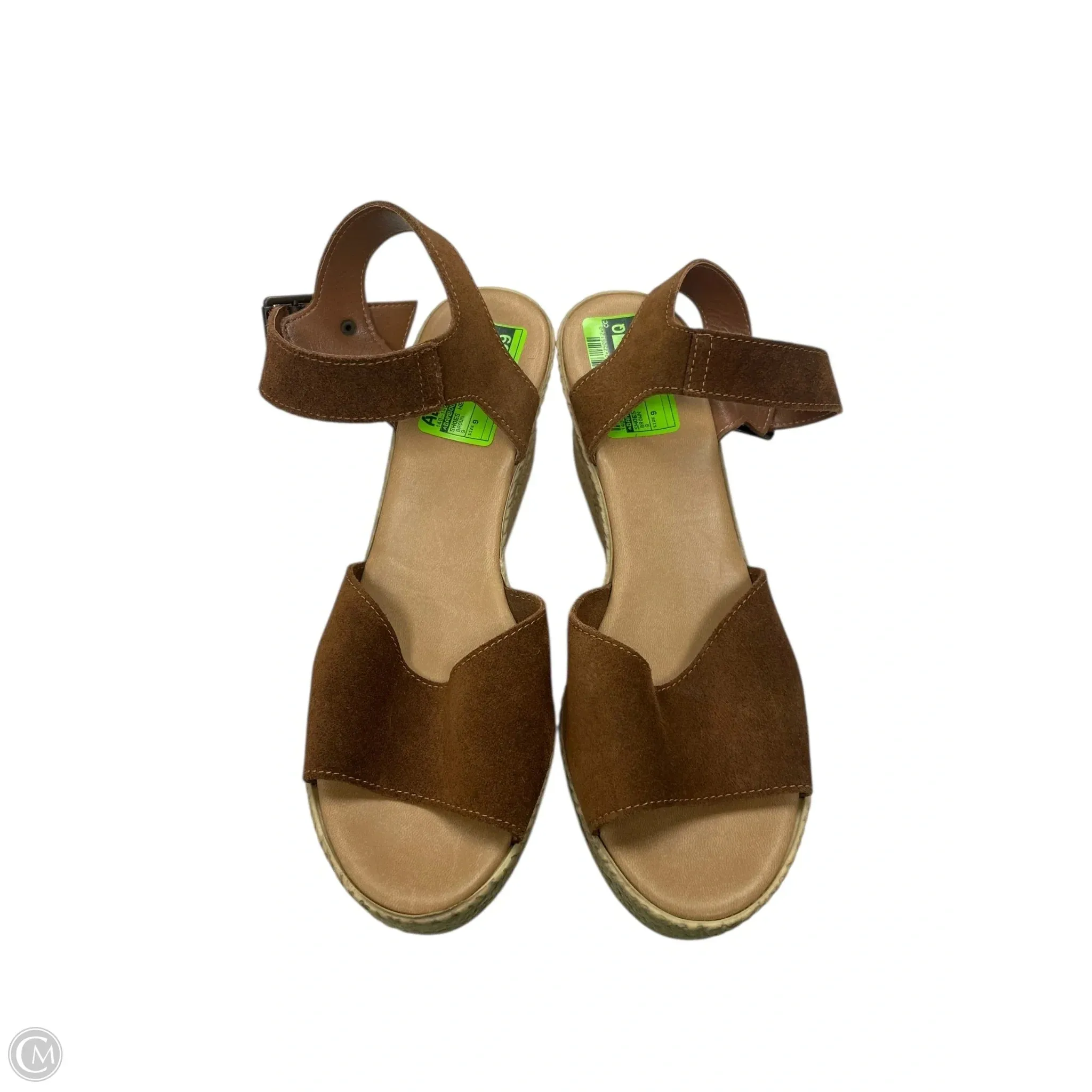 Shoes Heels Wedge By Bamboo In Brown, Size: 9