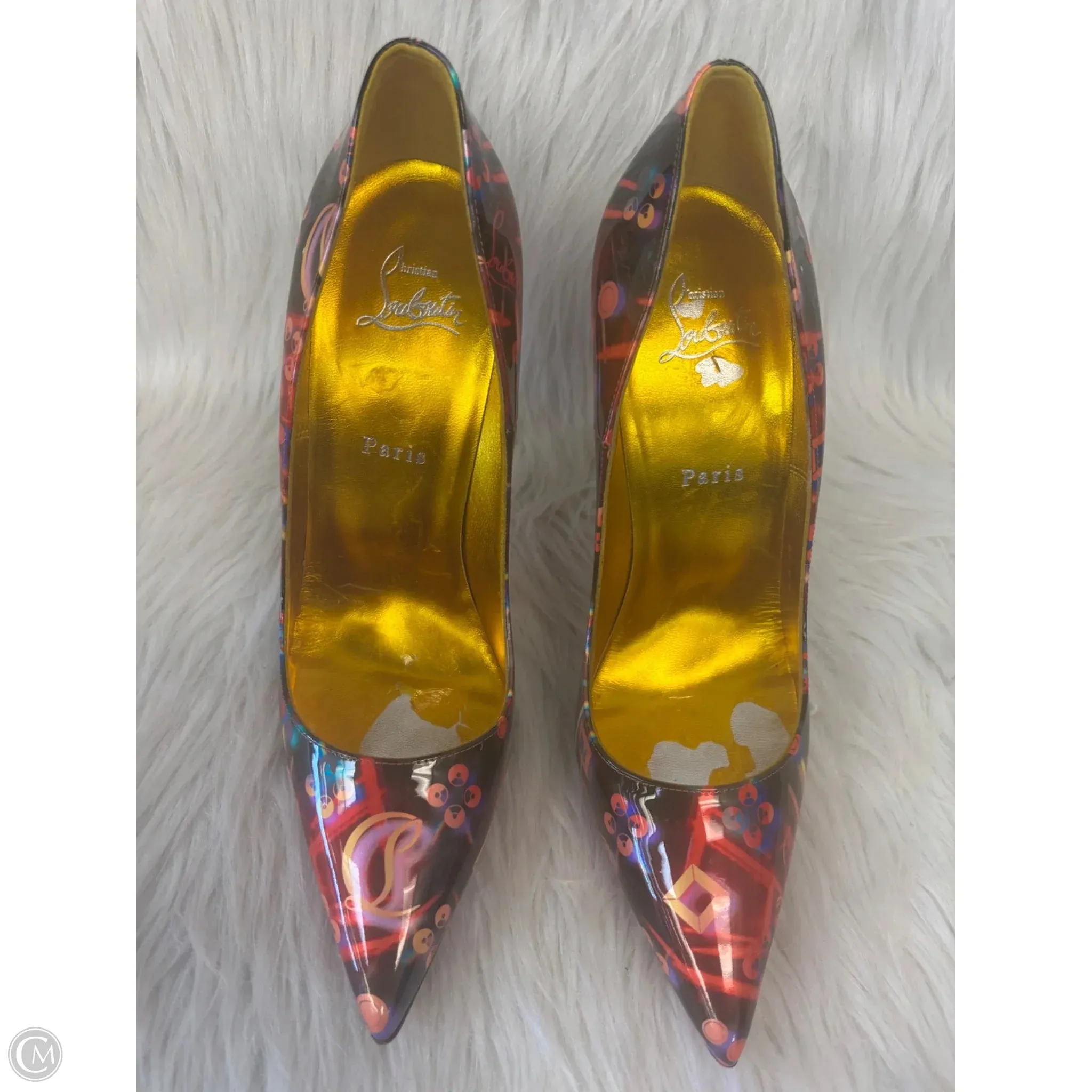 Shoes Luxury Designer By Christian Louboutin In Multi-colored, Size: 10