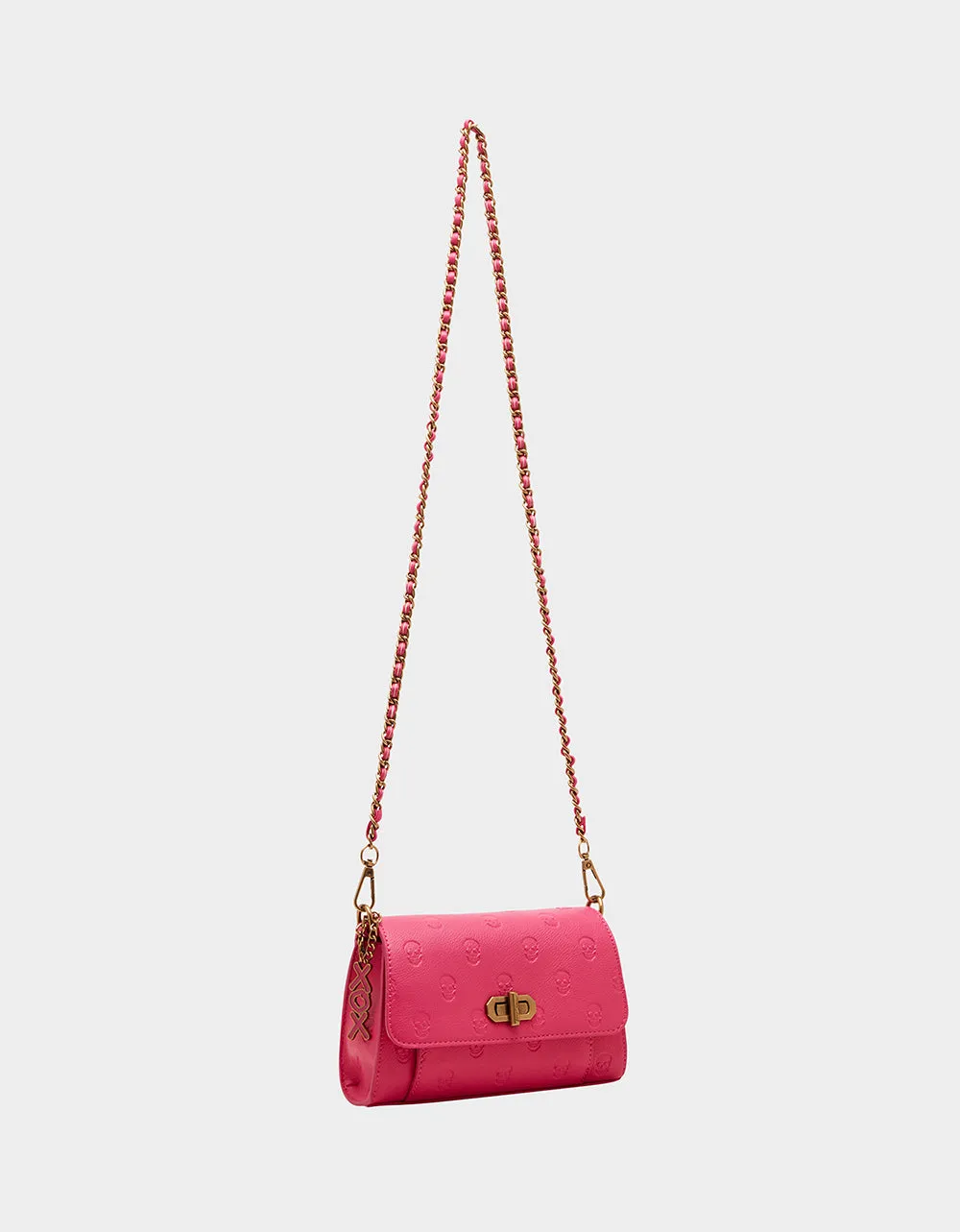 SKULLICIOUS MINI TURNLOCK CROSSBODY PINK Betsey Johnson