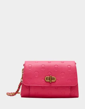 SKULLICIOUS MINI TURNLOCK CROSSBODY PINK Betsey Johnson