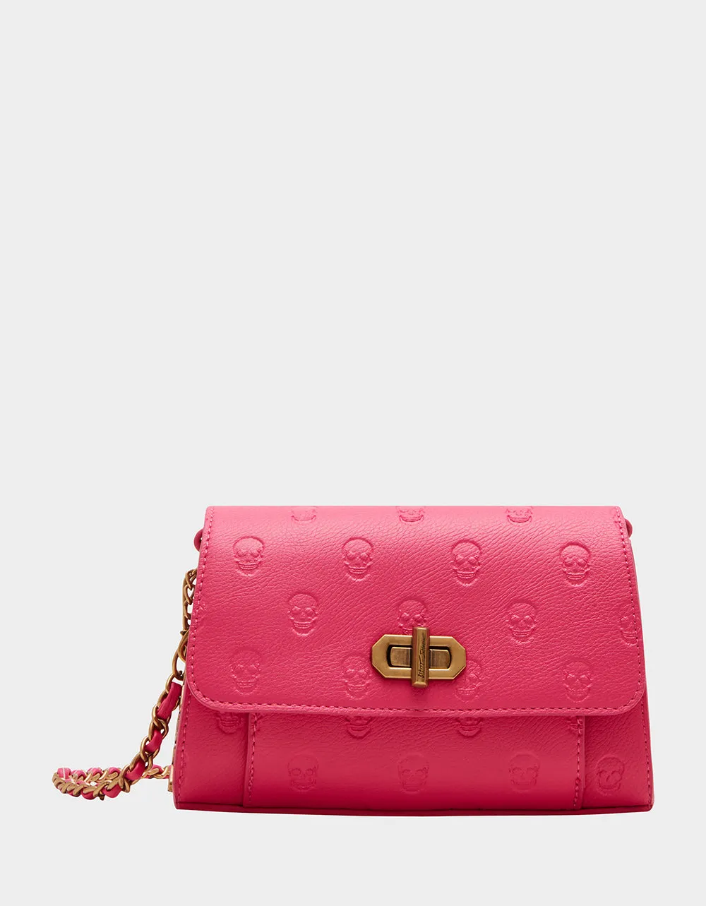 SKULLICIOUS MINI TURNLOCK CROSSBODY PINK Betsey Johnson