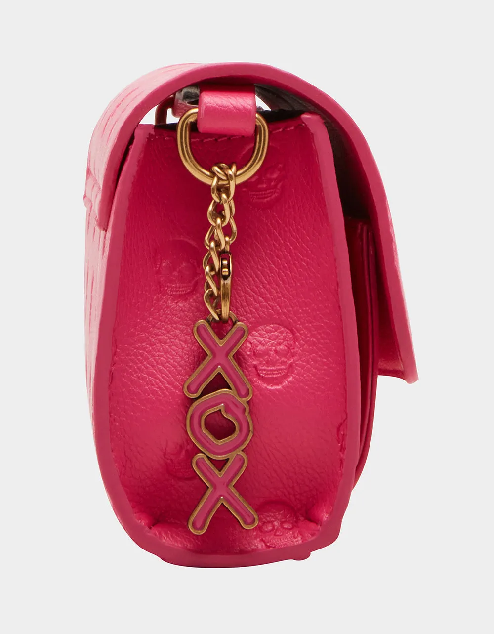 SKULLICIOUS MINI TURNLOCK CROSSBODY PINK Betsey Johnson
