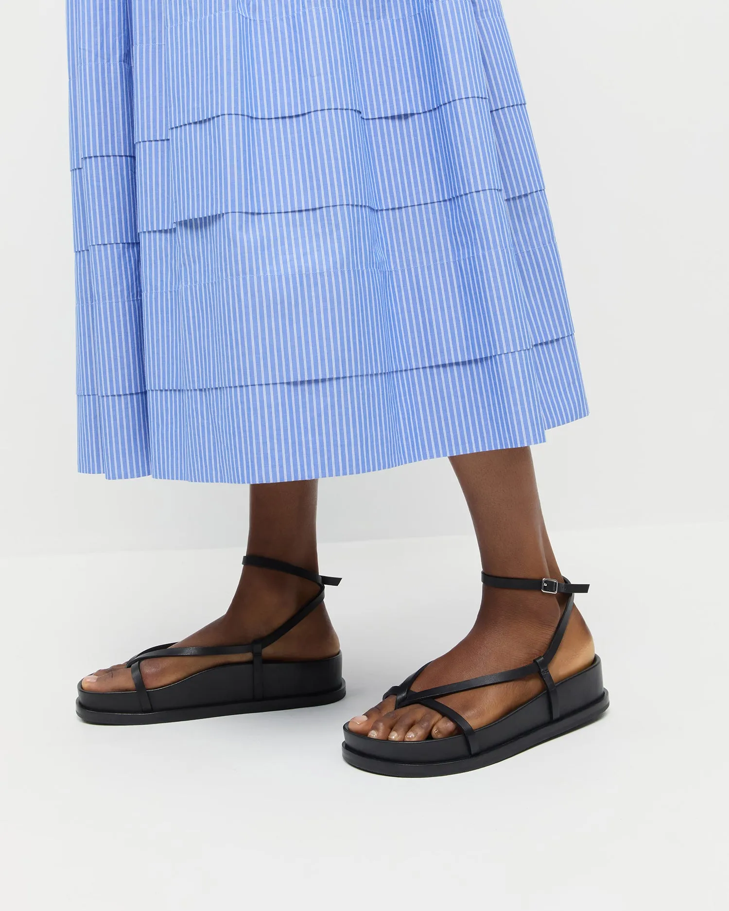Sonny Black Leather Wrap Sandal -LOEFFLER RANDALL